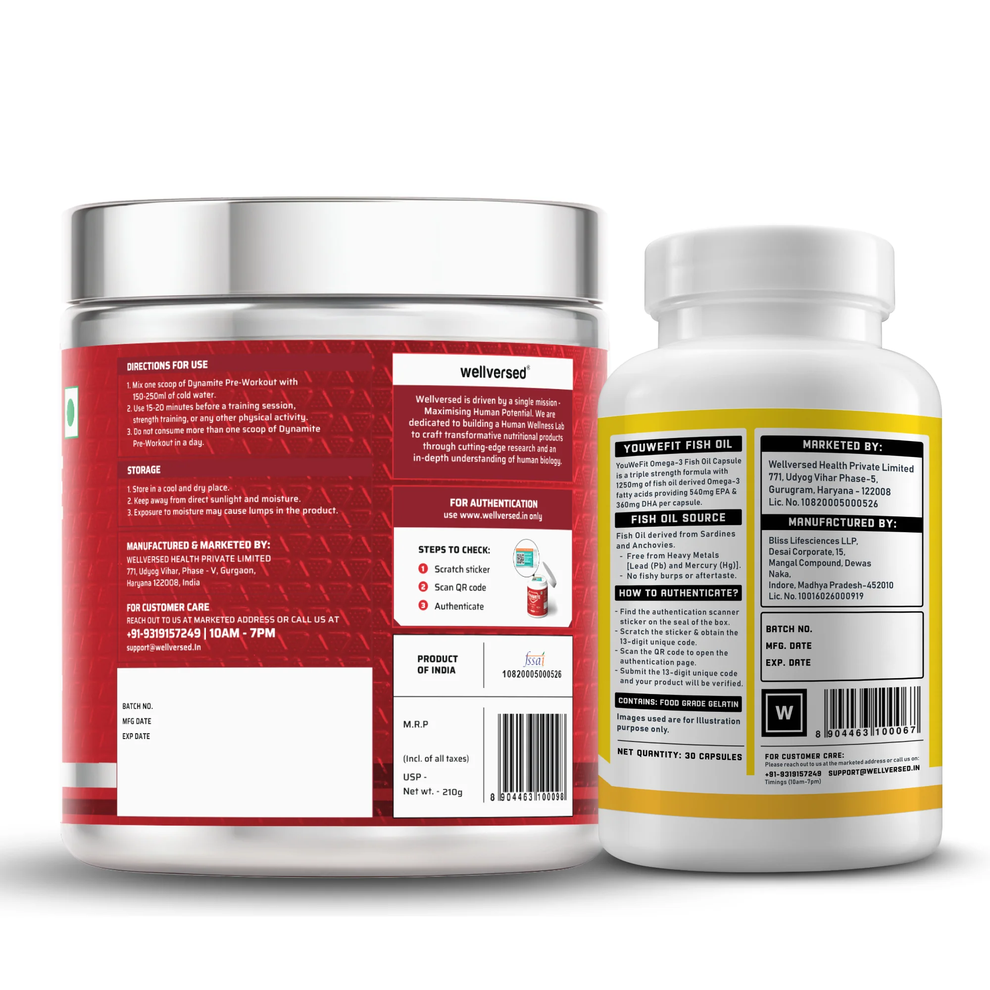 Dynamite Pre-workout (15 Servings, Valencia Orange) + YouWeFit Triple Strength Fish Oil (30 Capsules) - Image 3