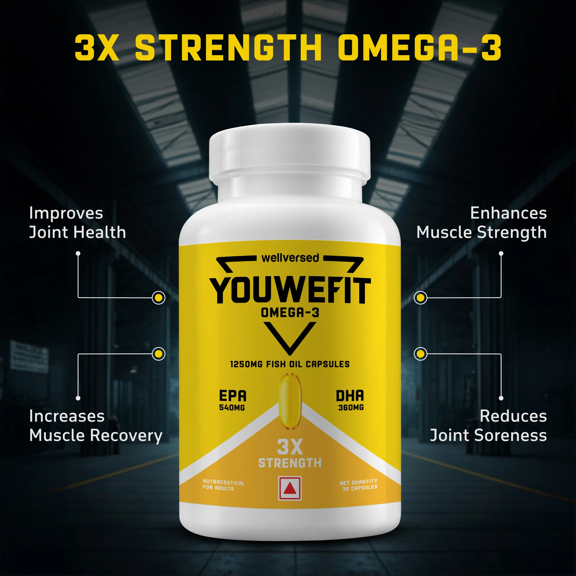 Dynamite Pre-workout (15 Servings, Valencia Orange) + YouWeFit Triple Strength Fish Oil (30 Capsules) - Image 4