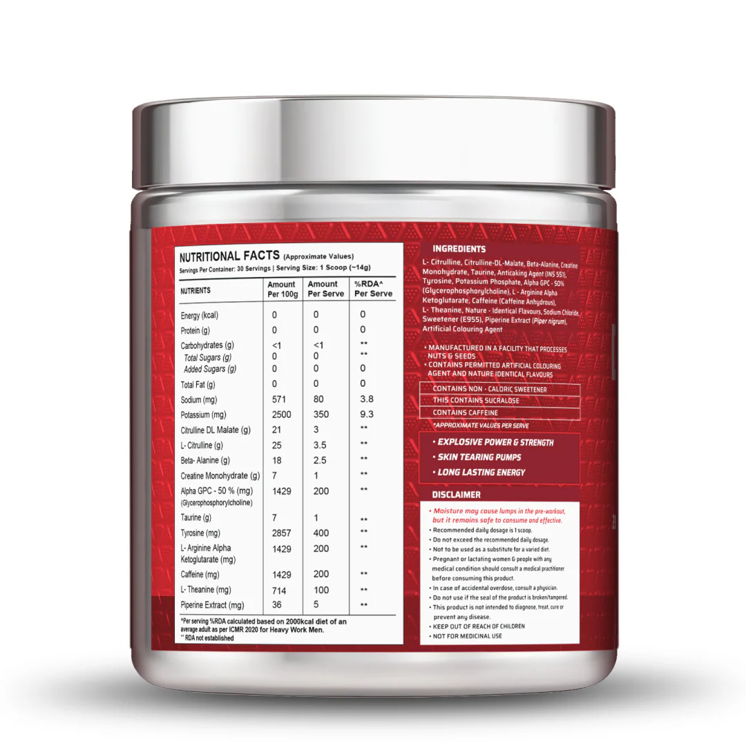 Dynamite Pre-Workout (420g, 30 Servings) | Berry Burst - Image 2
