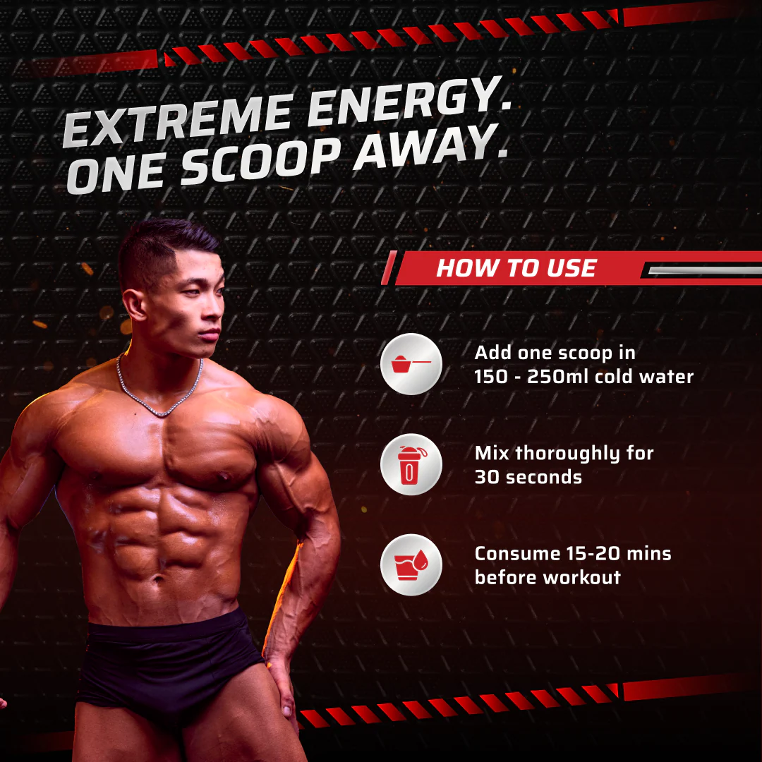 Dynamite Pre-Workout EXTREME (270g, 15 Servings) | Chilli Guava - Image 7