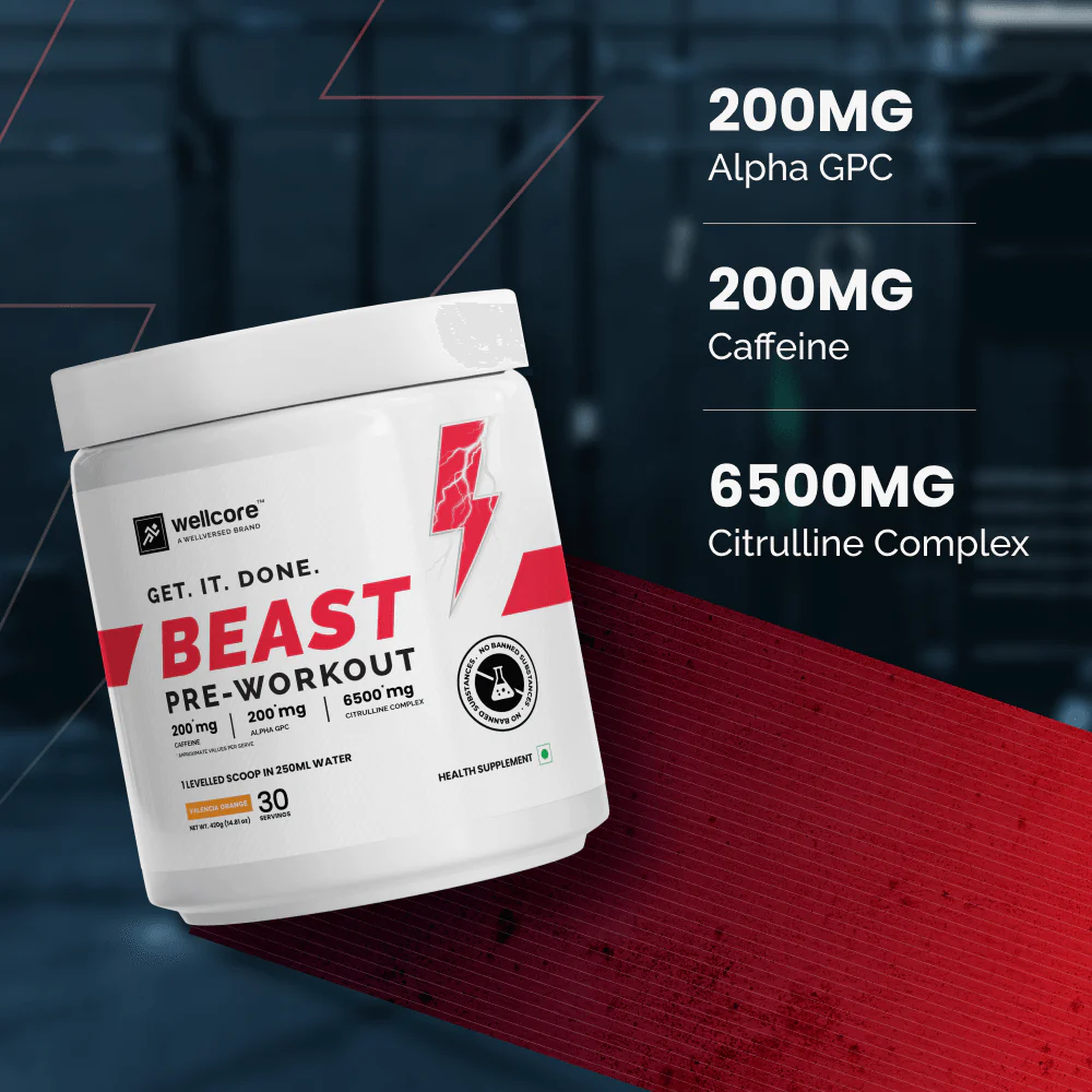 Wellcore - Beast Mode Pre Workout Supplement | Valencia Orange - (420g, 30 Servs) - Image 3