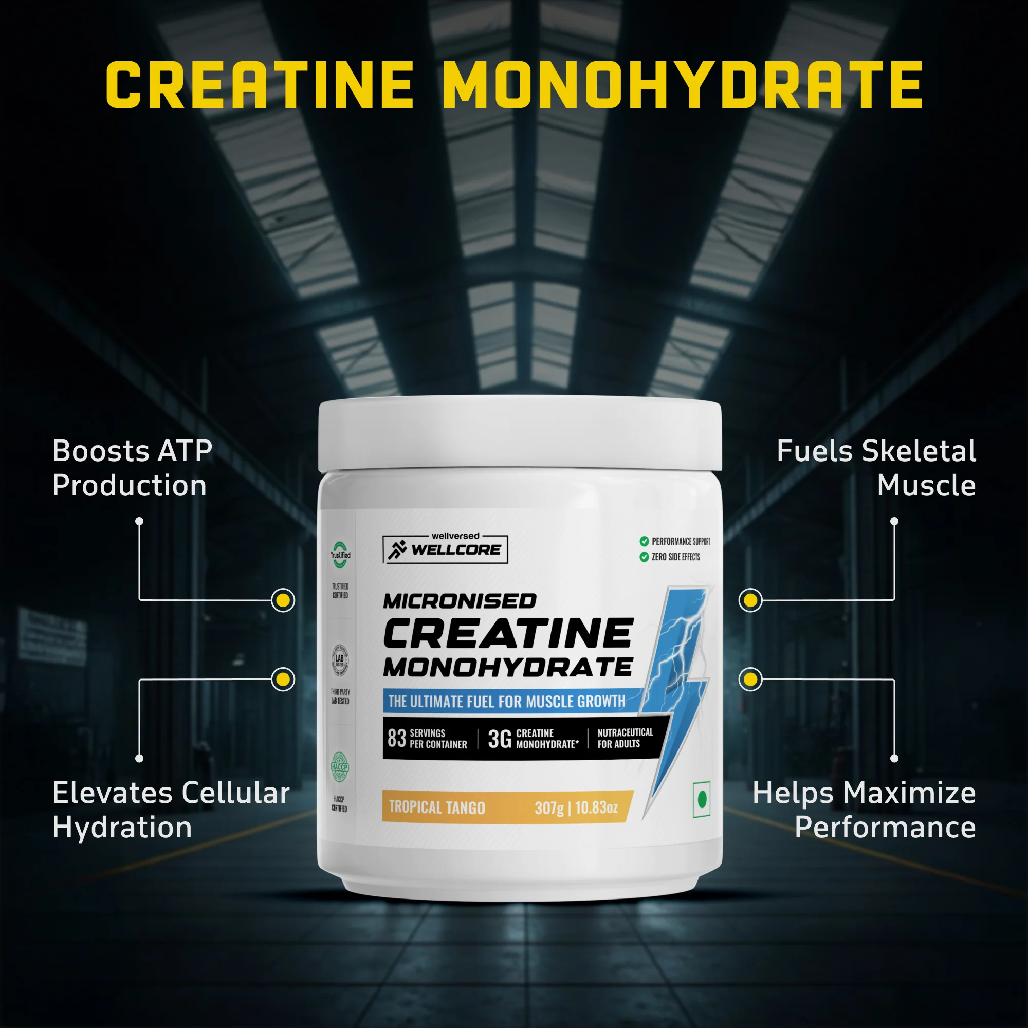 Wellcore Creatine Monohydrate (Tropical Tango, 83 Servings) + YouWeFit Omega-3 Triple Strength Fish Oil (1250mg, 30 Capsules) - Image 4