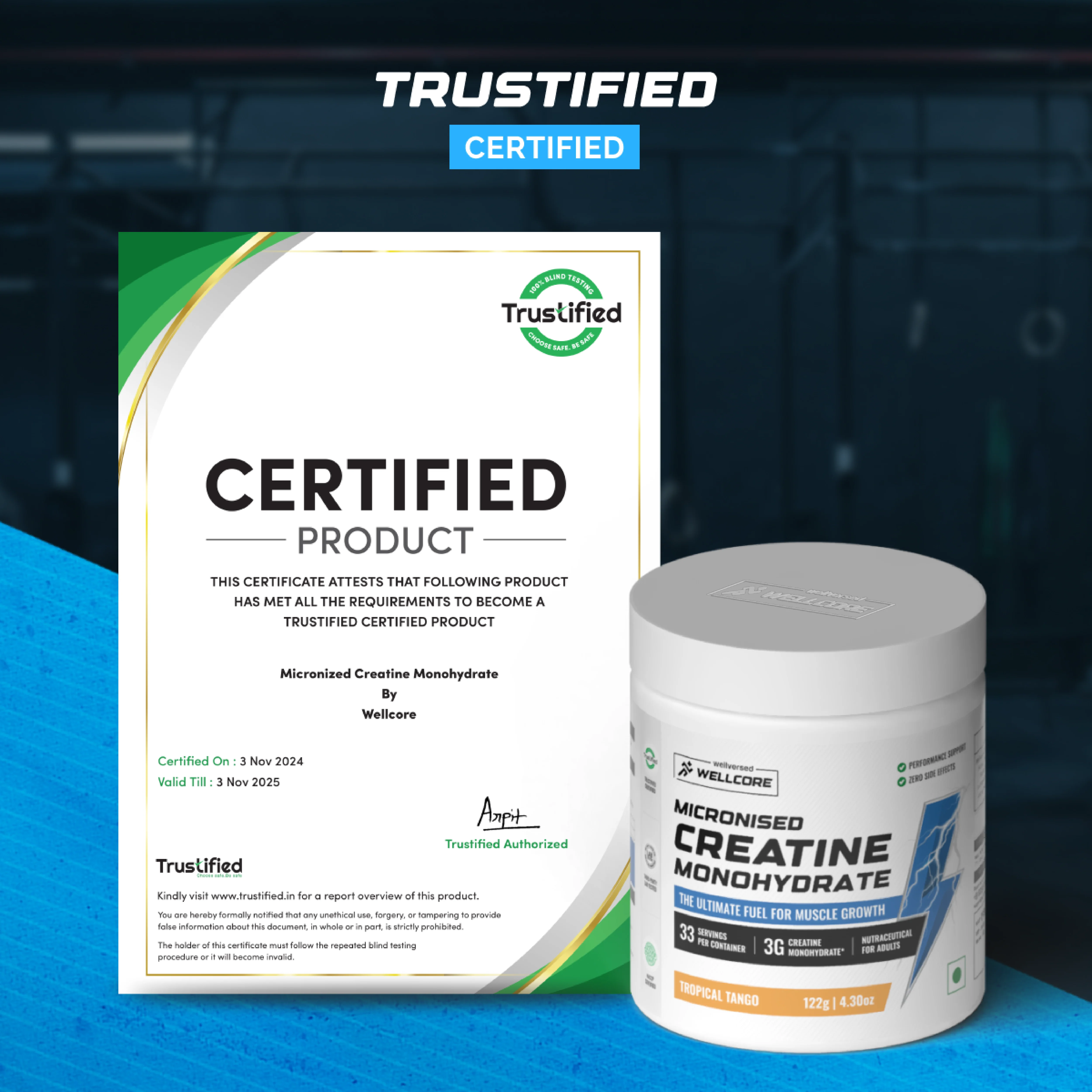 Wellcore - Pure Micronised Creatine Monohydrate (122g, 33 Servings) Tropical Tango - Image 7