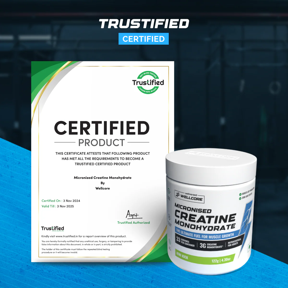Wellcore - Pure Micronised Creatine Monohydrate | Kiwi Kick (122g, 33 servings) - Image 4